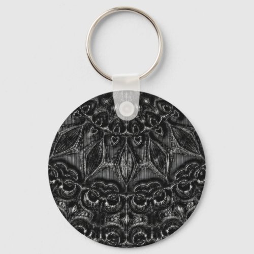 Charcoal Mandala  Keychain
