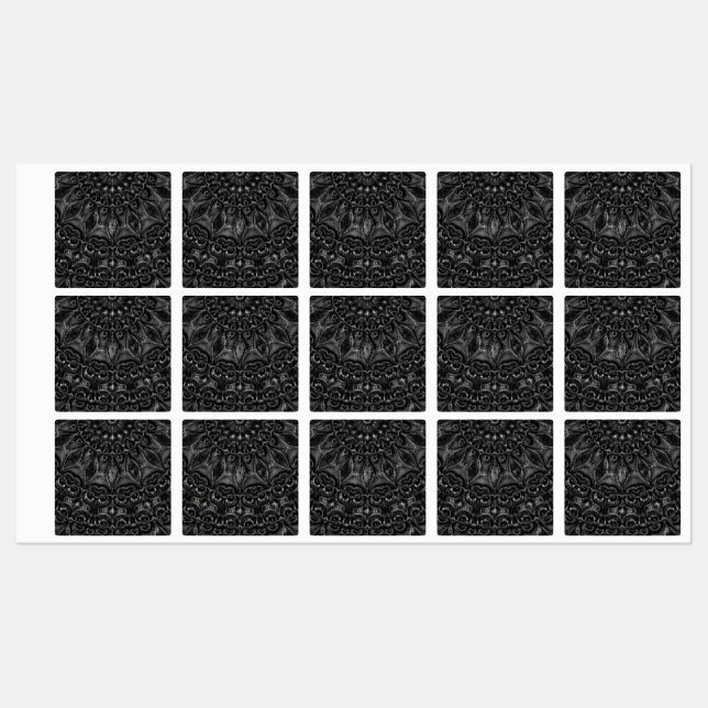 Charcoal Mandala  Kids' Labels (Sheet)