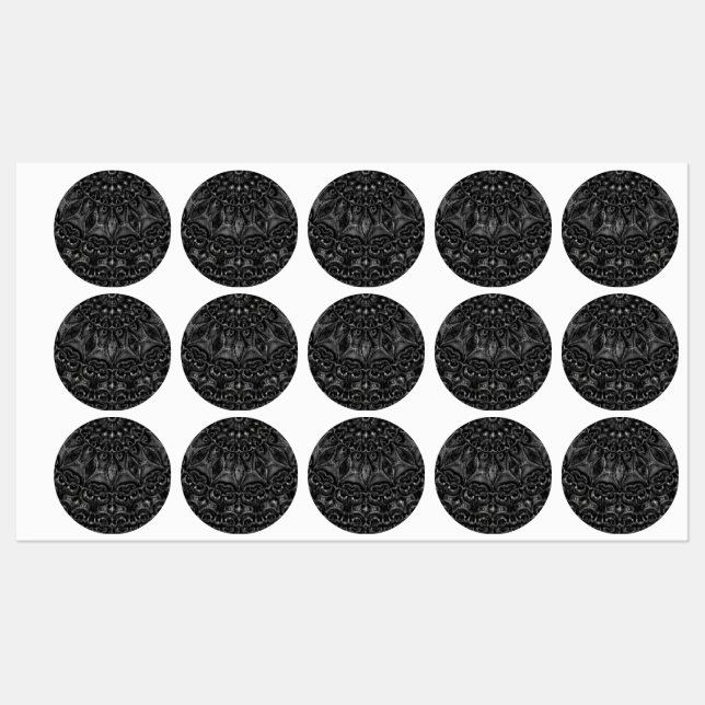 Charcoal Mandala  Kids' Labels (Sheet)