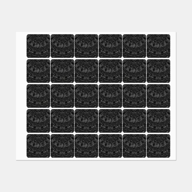 Charcoal Mandala  Labels (Sheet)