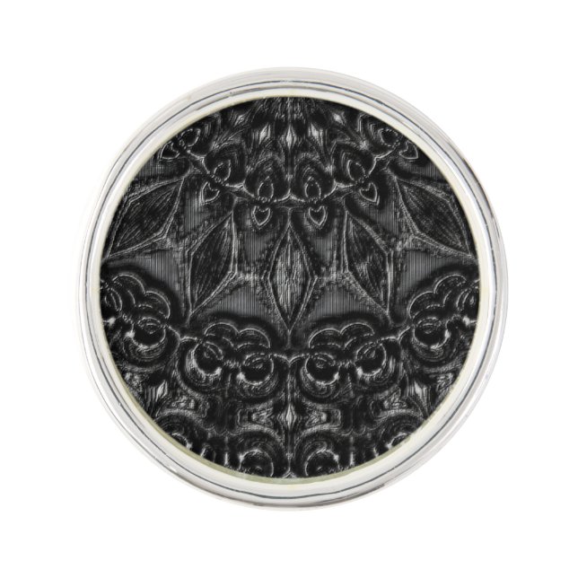 Charcoal Mandala  Lapel Pin (Front)