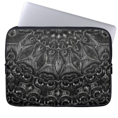 Charcoal Mandala  Laptop Sleeve