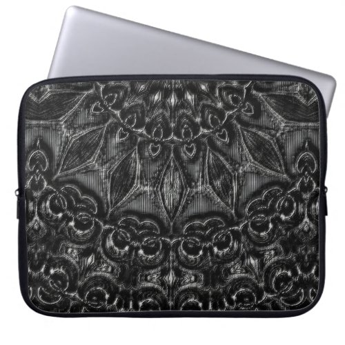 Charcoal Mandala  Laptop Sleeve