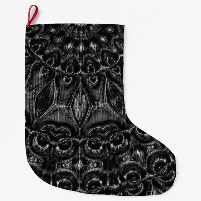 Charcoal Mandala   Large Christmas Stocking (Front)