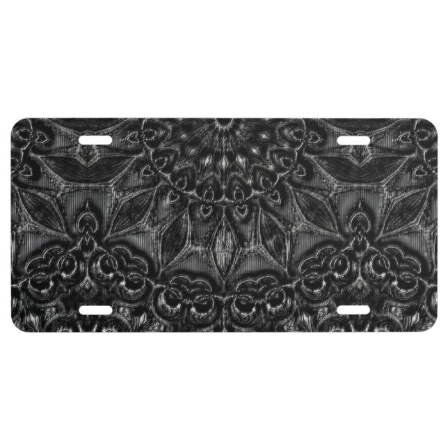 Charcoal Mandala  License Plate (Front)