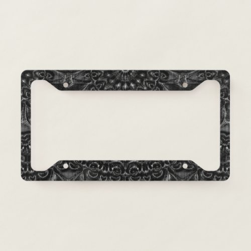 Charcoal Mandala  License Plate Frame