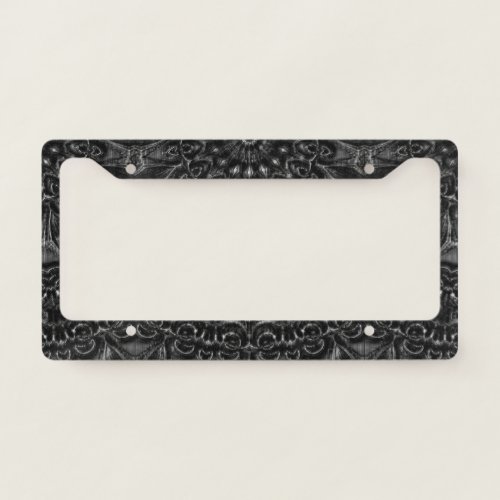 Charcoal Mandala  License Plate Frame