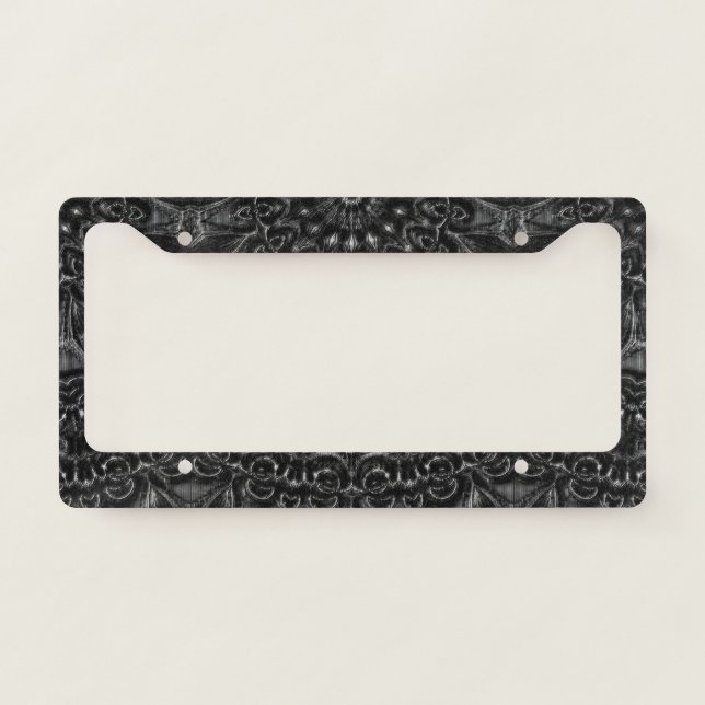 Charcoal Mandala  License Plate Frame (Front)