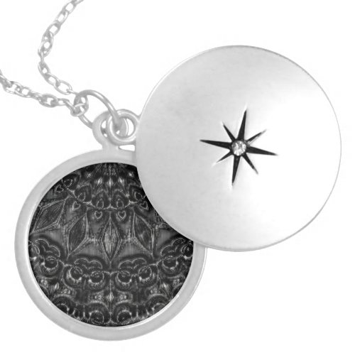 Charcoal Mandala    Locket Necklace