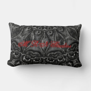Charcoal Mandala   Lumbar Pillow