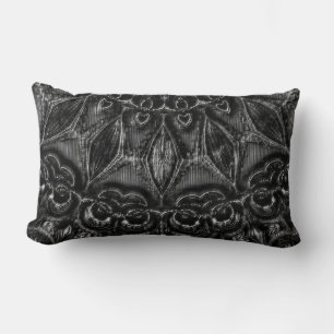 Charcoal Mandala   Lumbar Pillow