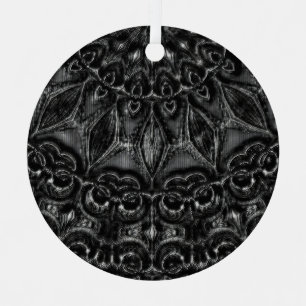 Charcoal Mandala Metal Ornament