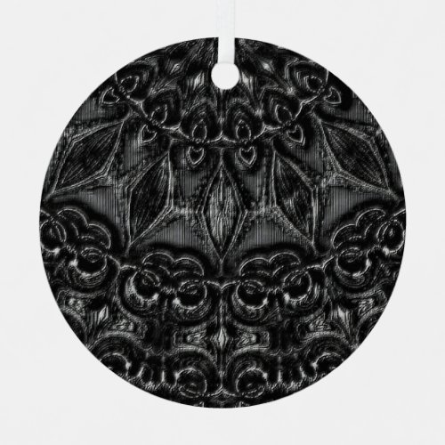 Charcoal Mandala   Metal Ornament