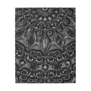 Charcoal Mandala Metal Print