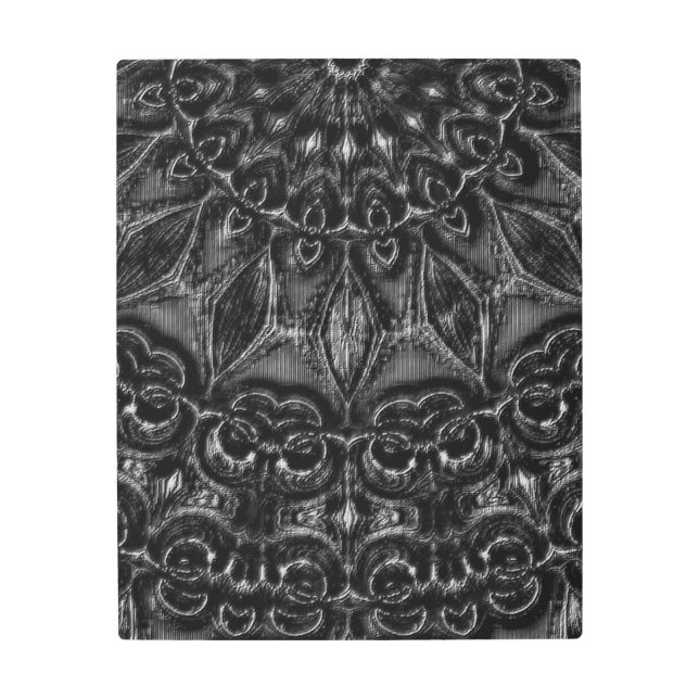 Charcoal Mandala  Metal Print (Front)