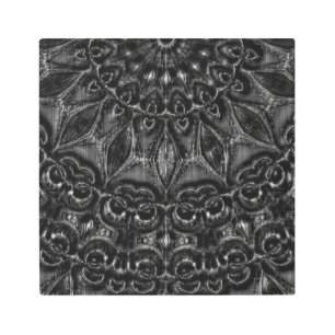 Charcoal Mandala Metal Print