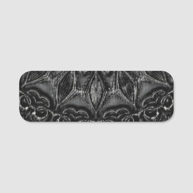 Charcoal Mandala  Name Tag (Front)