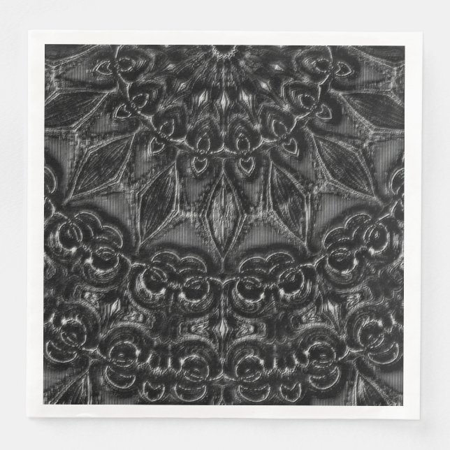 Charcoal Mandala  Napkins (Front)