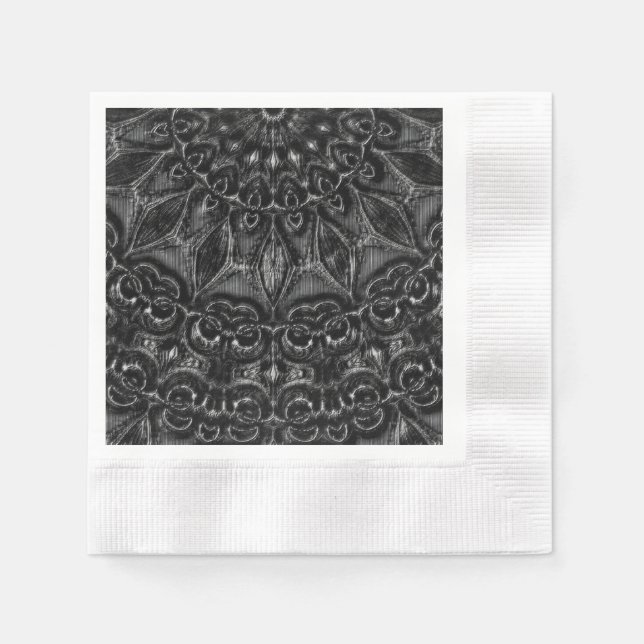 Charcoal Mandala  Napkins (Front)