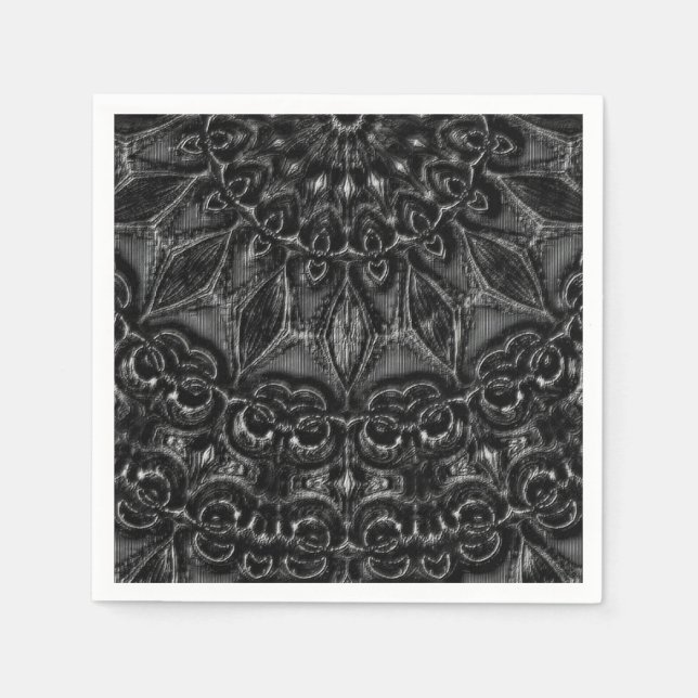 Charcoal Mandala  Napkins (Front)