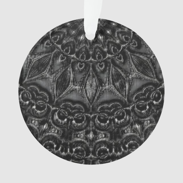 Charcoal Mandala  Ornament (Front)