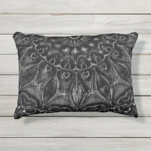 Charcoal Mandala Outdoor Pillow