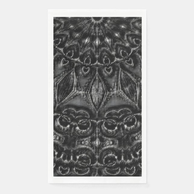 Charcoal Mandala   Paper Guest Towels (Front)