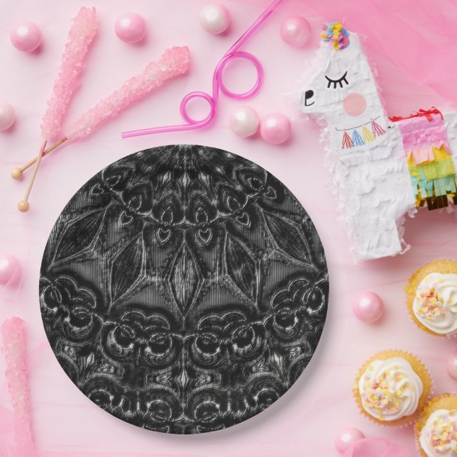 Charcoal Mandala   Paper Plates (Party)