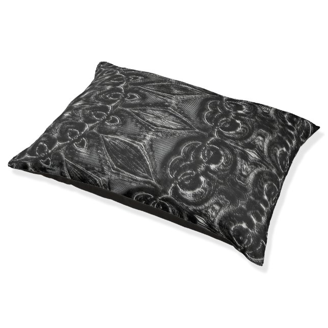 Charcoal Mandala  Pet Bed (Angled)
