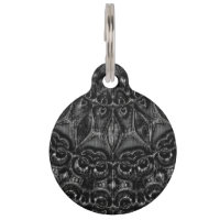 Charcoal Mandala  Pet ID Tag