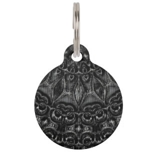 Charcoal Mandala  Pet ID Tag