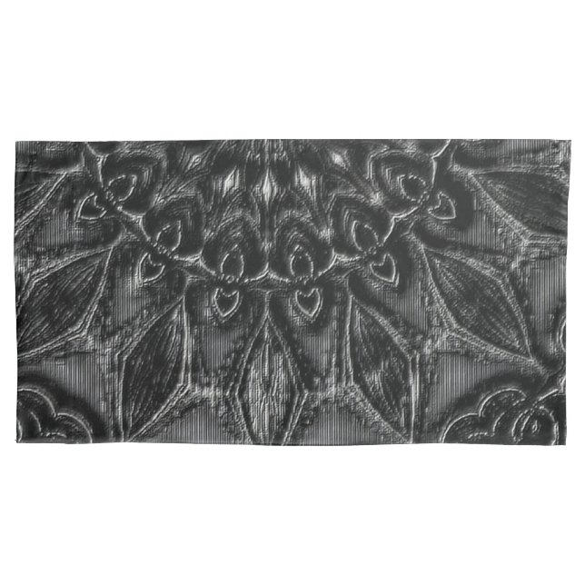 Charcoal Mandala   Pillow Case (Front)