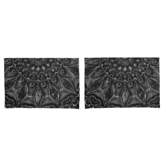 Charcoal Mandala  Pillow Case (Front-Set)