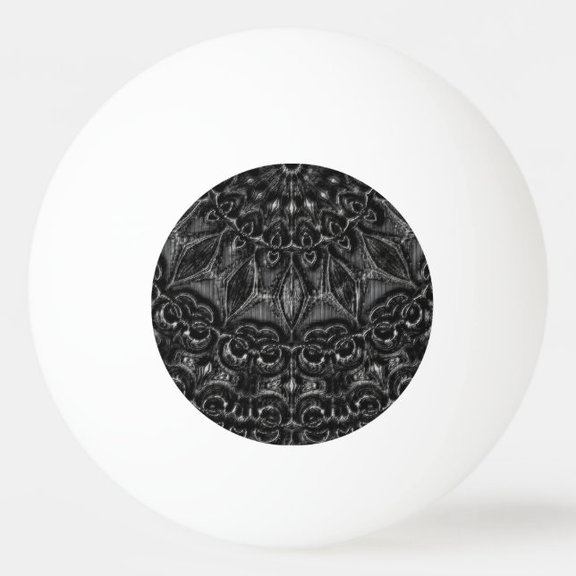 Charcoal Mandala   Ping Pong Ball (Front)