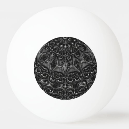 Charcoal Mandala  Ping Pong Ball