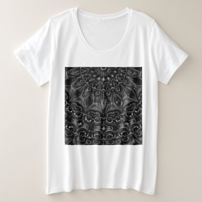 Charcoal Mandala  Plus Size T-Shirt (Design Front)