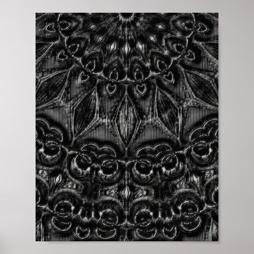 Charcoal Mandala  Poster