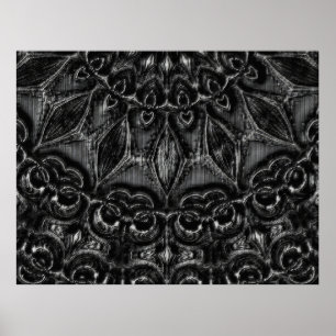 Charcoal Mandala Poster