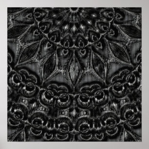 Charcoal Mandala Poster