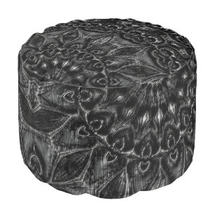 Charcoal Mandala Pouf