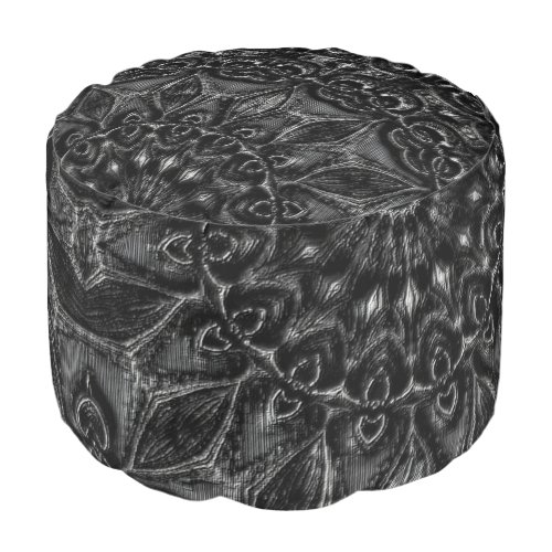 Charcoal Mandala  Pouf