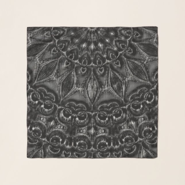 Charcoal Mandala  Scarf (Front)