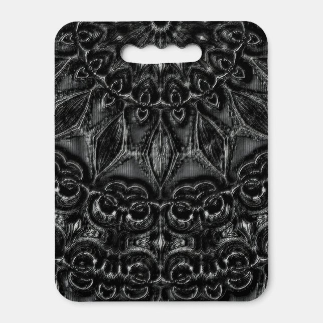 Charcoal Mandala  Seat Cushion (Front Vertical)