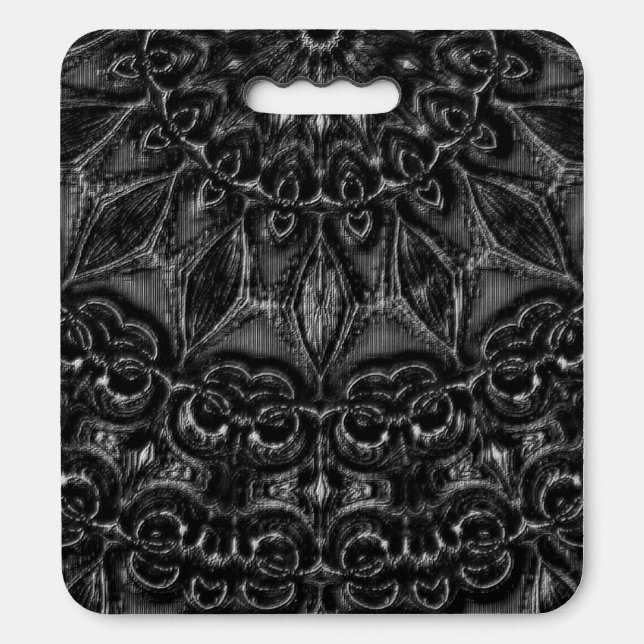 Charcoal Mandala  Seat Cushion (Front Vertical)