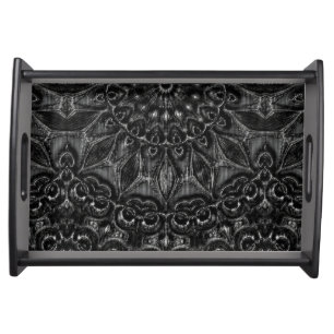 Charcoal Mandala  Serving Tray