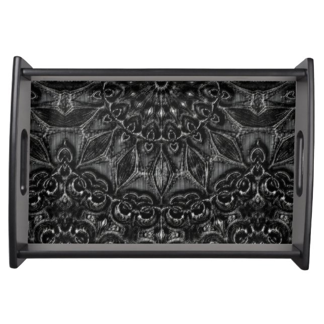 Charcoal Mandala  Serving Tray (Front)