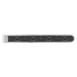 Charcoal Mandala Silver Finish Tie Bar