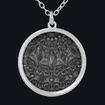 Charcoal Mandala   Silver Plated Necklace<br><div class="desc">Thank you for checking out my design. Follow my art on Instagram @MRNStudios or ko-fi.com/mrnstudios</div>