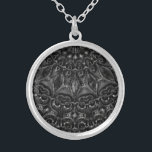 Charcoal Mandala   Silver Plated Necklace<br><div class="desc">Thank you for checking out my design. Follow my art on Instagram @MRNStudios or ko-fi.com/mrnstudios</div>