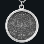 Charcoal Mandala   Silver Plated Necklace<br><div class="desc">Thank you for checking out my design. Follow my art on Instagram @MRNStudios or ko-fi.com/mrnstudios</div>